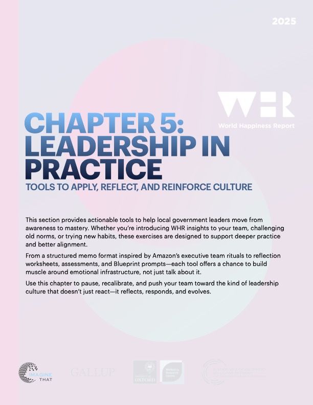 Chapter 5 title page from the Local Government Companion Guide to the 2025 World Happiness Report – Leadership Team Discussion Guides