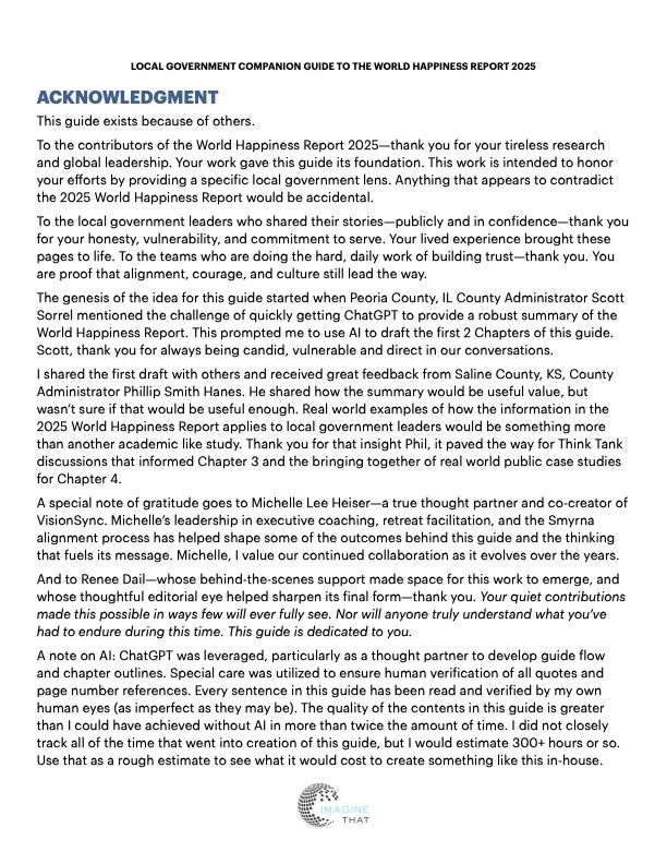 This is a guide for the brave – closing page from the Local Government Companion Guide to the 2025 World Happiness Report